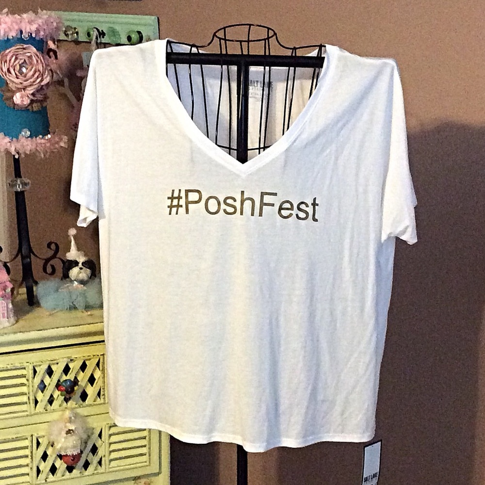 Poshfest slouchy v neck tee NWT